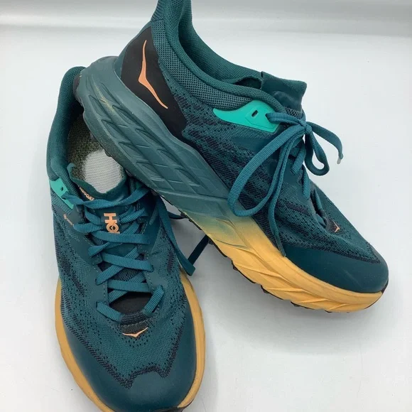 Hoka One Teal Green and Yellow Athletic Shoes for Performance - Picture 2 of 6